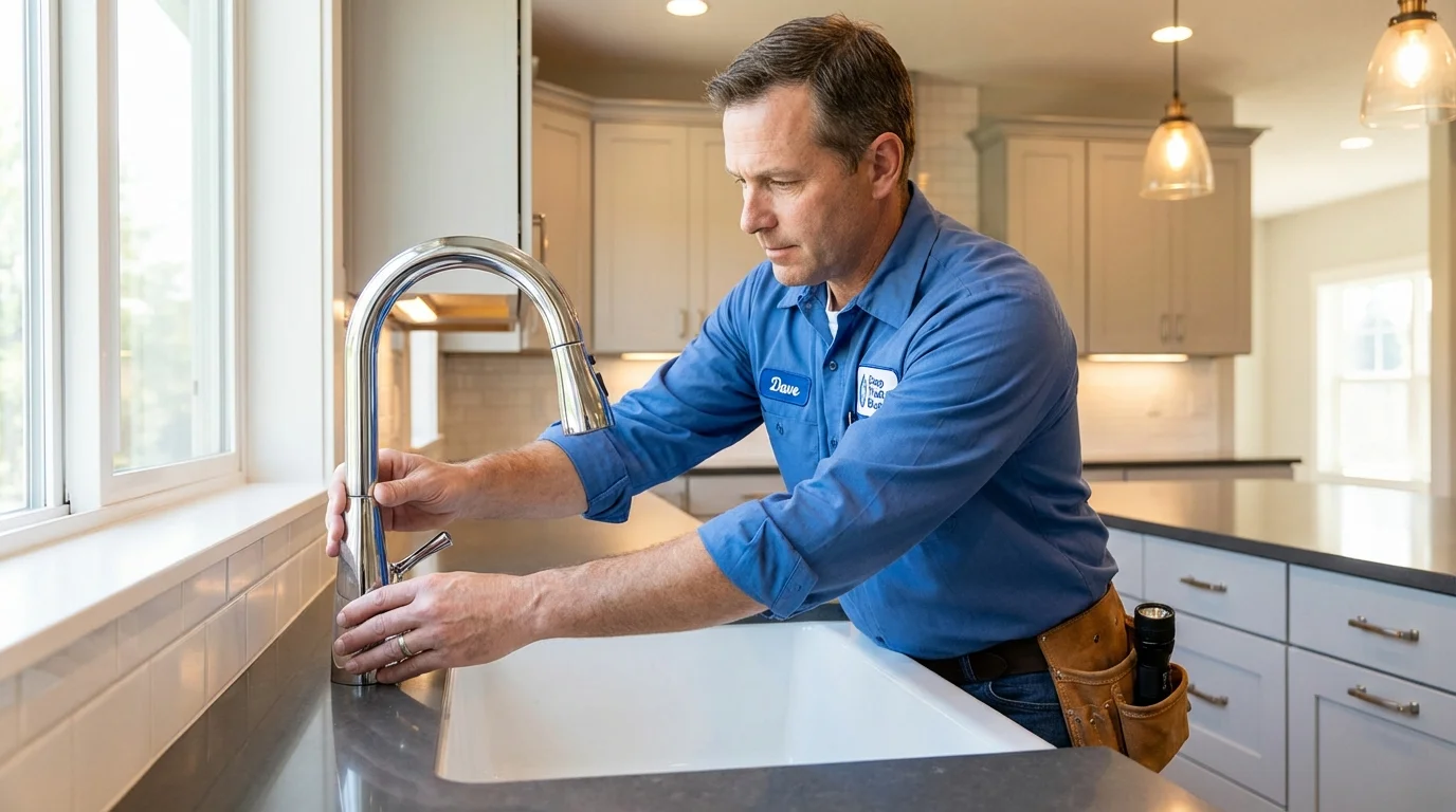 Kitchen faucet installation by Johns Plumbing LLC in East Grand Forks