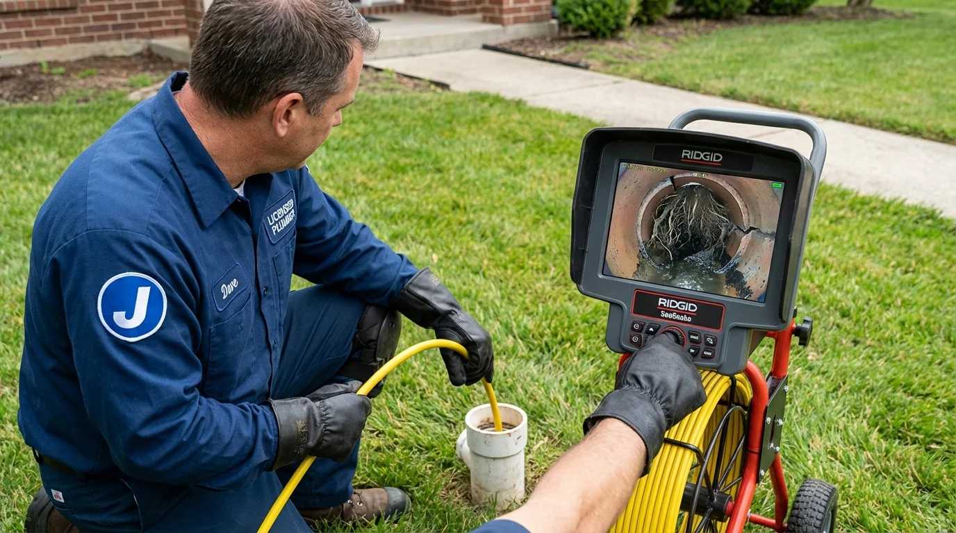 Sewer camera inspection being performed by Johns Plumbing LLC in East Grand Forks